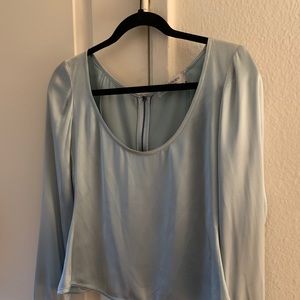 Yves Saint Laurent Silk Bell Sleeve Blouse